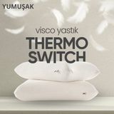 Pillow Market Termoswitch Visko Yastık [hava Kanallı] Isı Dengeleyici Lüks Tombul Ortopedik Uyku Yastığı 1 Adet - Standart - Gri