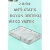 Pillow Market Visko Tek Taraflı Boyun Destek Yastığı - Meditation Boyun Düzleşmesi İçin Visco [2 Adet]