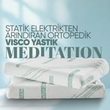 Pillow Market Visko Tek Taraflı Boyun Destek Yastığı - [meditation] Boyun Düzleşmesi Için Visco Yastık - Standart - Yeşil - Beyaz