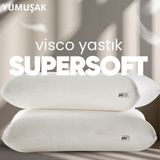 Pillow Market Yeni Nesil Visko Uyku Yastığı [hava Kanallı] Hava Alabilir Süper Soft Tombul Ortopedik Yastık 1 Adet - Standart - Kırık Beyaz