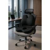 PİLLOWART Ergonomik Kelebek Model Bel Destek ve Visco Oturma Minderi, 45 x 37 cm, Siyah