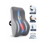 PİLLOWART Merkez Boşluklu Ortopedik Sırt ve Bel Destek Minderi –%100 Visco Ergonomik Bel Yastığı Siyah 30 x 22