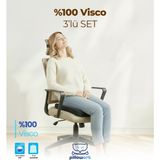 Pillowart Ortopedik Ofis Sandalye Minderi Seti | Bel, Boyun ve Oturma Desteği 3'lü Set