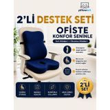 Pillowart Ortopedik Sırt ve Oturma Minderi Seti – Bel, Sırt ve Kuyruk Sokumu İçin Ergonomik Visco Destek