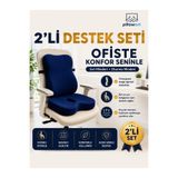 Pillowart Ortopedik Sırt ve Oturma Minderi Seti – Bel, Sırt ve Kuyruk Sokumu İçin Ergonomik Visco Destek