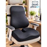 Pillowart Ortopedik Visco Sırt Bel ve Oturma Minderi 2’li Set – Ergonomik Ofis Sandalyesi Bel Desteği ve Kuyruk Sokumu Minderi