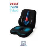PİLLOWART VİSCO Araç Bel Minderi Ve Araç Oturma Minderi 2'li Takım