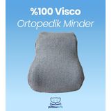 Pillowart Visco Gri Bel ve Sırt Destek Yastığı – Ofis Koltuğu ve Araba Için Ergonomik Minder