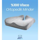 Pillowart Visco Oturma Simidi Koltuk Minderi – & Kuyruk Sokumu Destekli Gri