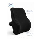 PİLLOWART%100 Visco Ortopedik Bel ve Sırt Destek Minderi – Ergonomik Bel Yastığı Ofis Araç Koltuk Minderi Siyah 43 x 38