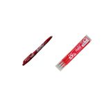 Pilot Frixion Ball Silinebilir Mürekkepli Roller Kalem 0.7mm Kalem+Yedek 3lü Kırmızı