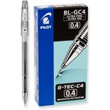 Pilot G-Tec-C4 0.4 MM İğne Uçlu Siyah Roller Kalem (12 Li Paket)