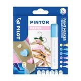 Pilot Pintor Bleu clair, Vert clair, Rose clair, Menekşe, Beyaz, Jaune 6 adet(ler)