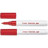 Pilot Pintor Keçeli Markör Dekor Boya Kalemi (F) Kırmızı Sw-Pt-F-R (6 Lı Paket)