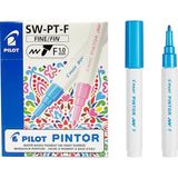 pilot pintor keçeli markör dekor boya kalemi (f) metalik mavi sw-pt-f-ml (6 lı paket) - Yok