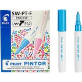 Pilot Pintor Keçeli Markör Dekor Boya Kalemi (F) Metalik Mavi Sw-Pt-F-Ml (6 Lı Paket)
