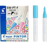pilot pintor keçeli markör dekor boya kalemi (f) pastel mavi sw-pt-f-pl (6 lı paket) - Yok