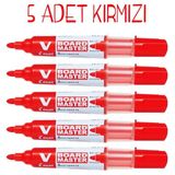 Pilot V-Board Master Yuvarlak Uç Yazı Tahtası Kalemi 5 Li Kırmızı