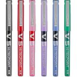Pilot V5 Hi-Tecpoint 0.5 mm Sıvı Mürekkepli Rollerball Kalem – 6 Renk Set - Renkli