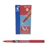 Pilot V5 tükenmez kalem, iğne uçlu, 0,5 mm yazı ucu, 0,3 mm çizgi genişliği, 12 adet, kırmızı