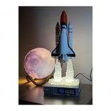 Pilovestik NASA Uzay Mekiği Discovery 3D Led Gece Lambası - Astronot Hediyesi Dekoratif Masa Lambası