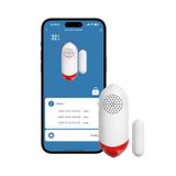 PILSAMAS Akıllı WiFi Dondurucu Kapı Alarmı, Siren Işıklı Buzdolabı Kapı Alarmı, APP Telefonunuzu Uyarın, 0 ila 60s gecikme, 0 ila 120dB, Zamanlanmış Kol/Silahsızlandırma- Buzdolabı Kapı Alarmı