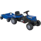Pilsan Power Pedallı Big Trolley Traktör Mavi Renkli Ergonomik Tasarım ve Havalı Korna Römorklu)
