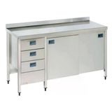 Pimak Dolaplı Çalışma Tezgahı – Ara Raflı Blok Çekmeceli 120 x 60 x 85 (cm)