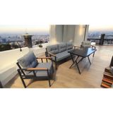 Pimango Pi Elize Bahçe Balkon Mobilyası Gri 3+1+1 Ve Perla Masa