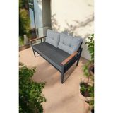 Pimango Pi Elize Tekli Bahçe Mobilyası,Balkon Mobilyası 2'Li 60x120cm Gri Ve Antrasit - Antrasit - Gri