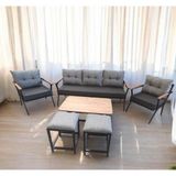Pimango Pi Locca Bahçe Ve Balkon Mobilyası Antrasit Gri 3+1+1 Sehpalı Ve Gri 2 Puf - Antrasit - Gri
