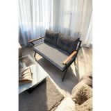 Pimango Pi Locca Tekli Bahçe Mobilyası,Balkon Mobilyası 2'Li 60x120cm Gri Ve Antrasit