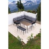 Pimango Pielize Demonte Metal Mutfak,balkon Ve Bahçe Takımı,köşe Takımı 180x180 Antrasit Gri