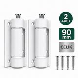 Pimapen Kapı Menteşesi Beyaz 90 Mm Pvc Kapı Menteşesi, Ayarlanabilir Metal Pim 2 Adet