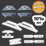 Pimapen Pvc Pencere Kapi Sineklik Cerceve Montaj Seti Plastik Kol Mentese Cit Cit Tutamak 10'Lu Set