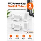 Pimapen Pvc Pencere Kapı Sineklik Kapama Çarpma Kilidi Plastik Tutucu Aparat 2 Adet Beyaz Sineklik Sabitleme Kilit Mekanizması Pratik Montaj Pencere Kapı Aksesuarı