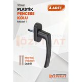 Pimapen PVC Pencere Kolu – Plastik – Siyah – Model 1 – (4 Adet)