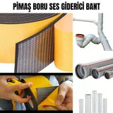 Pimaş Gider Borusu Ses Yalıtımı Kauçuk Bant Yapışkanlı 10Cm X 10Metre