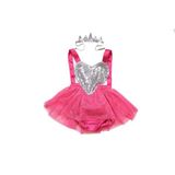 Pimento Bebek Parti Elbise - 6 - 9 Ay - Fuşya - Gri