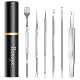 Pimple Popper Alet Seti - Boxoyx 6 Parça Gözenek Hazırlığı Siyah Nokta Çıkarıcı Komedon Çıkarıcı Kit Sivilce, Siyah Nokta, Sivilce Çıkarma, Alın, Yüz ve Burunların Hızlı ve Kolay Çıkarılması için