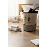 Pimula Home Büzgülü Çamaşır Sepeti – Bohem Alt Desenli, Üstü D - 35 x 35 - Krem