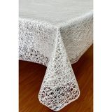 Pimula Home Pvc Şeffaf Kaplamalı Ip Desenli Silinebilir Muşamba Masa ÖRTÜSÜ_1032-A - Krem - 140 x 180 cm