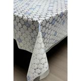 Pimula Home Pvc Şeffaf kaplamalı silinebilir muşamba masa örtüsü papatya 62-B - Mavi - 135 x 200 cm