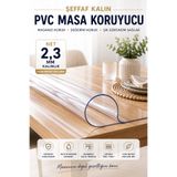 Pimula home Şeffaf Kalın PVC Masa Örtüsü 2,3 mm Net Kalınlık Kaymaz Masa Koruyucu Mika Tüm Ebatlar