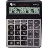 Pin 108 12 Haneli Masaüstü Hesap Makinesi, Siyah-Gri Renkli Ergonomik Tasarım ve Geniş Ekran