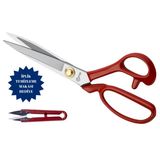 PIN-1104 Kırmızı Saplı Paslanmaz Çelik Terzi Makası – 10″ (26 Cm) | Pın-10