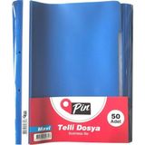 Pin Pin Telli Dosya Mavi 50'li Paket