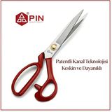 Pin Profesyonel Kırmızı Terzi Makası 9 Inç - Yüksek Kaliteli Dikiş ve Kumaş Kesim Makası
