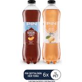 Pin Şeftalinin Her Tonu Şeftali Aromalı Soğuk Çay & Beyaz Şeftali Şekersiz & Kalorisiz 6 Adet x 1 lt Ice Tea
