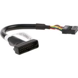 Pin USB 2.0 Dişi 19 Pin USB 3.0 Erkek Çevirici Dönüştürücü Kablosu 4584 - Siyah - Plastik